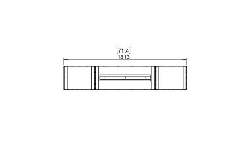Ecosmart Fire Flex 68IL.BX2 Island Fireplace Insert - Black Finish / Stainless Steel Burner - ESF.FX.68IL.BX2