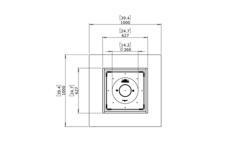 Ecosmart Fire Base 40 Fire Pit Table - Teak Finish / Black Burner - ESF.O.BAS.40.TN.B