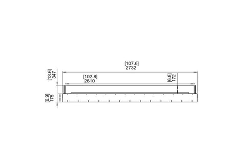 Ecosmart Fire Flex 104BN Bench Fireplace Insert - Black Finish / Black Burner - ESF.FX.104BN.B