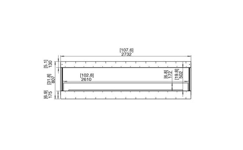 Ecosmart Fire Flex 104BY Bay Fireplace Insert - Black Finish / Stainless Steel Burner - ESF.FX.104BY