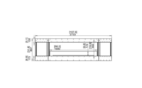 Ecosmart Fire Flex 104BY.BX2 Bay Fireplace Insert - Black Finish / Black Burner - ESF.FX.104BY.BX2.B
