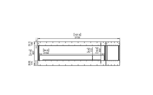 Ecosmart Fire Flex 104BY.BXR Bay Fireplace Insert - Black Finish / Stainless Steel Burner - ESF.FX.104BY.BXR