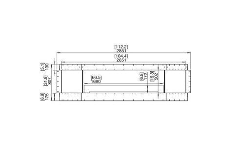 Ecosmart Fire Flex 104DB.BX2 Double Sided Fireplace Insert - Black Finish / Black Burner - ESF.FX.104DB.BX2.B