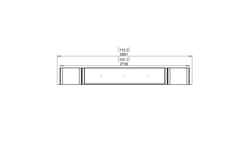 Ecosmart Fire Flex 104DB.BX2 Double Sided Fireplace Insert - Black Finish / Stainless Steel Burner - ESF.FX.104DB.BX2