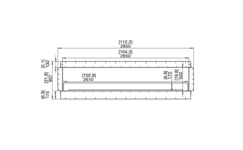 Ecosmart Fire Flex 104DB Double Sided Fireplace Insert - Black Finish / Black Burner - ESF.FX.104DB.B