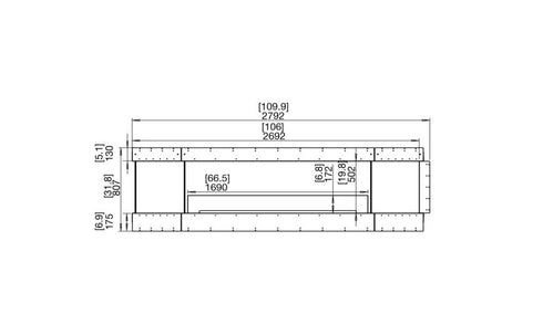 Ecosmart Fire Flex 104PN.BX2 Peninsula Fireplace Insert - Black Finish / Black Burner - ESF.FX.104PN.BX2.B