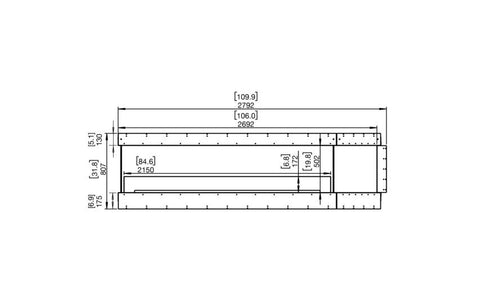 Ecosmart Fire Flex 104PN.BXR Peninsula Fireplace Insert - Black Finish / Black Burner - ESF.FX.104PN.BXR.B