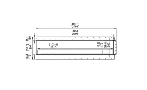 Ecosmart Fire Flex 104PN Peninsula Fireplace Insert - Black Finish / Black Burner - ESF.FX.104PN.B