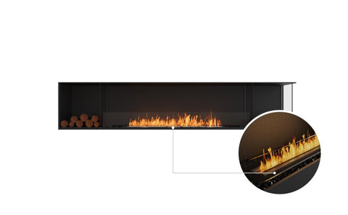 Ecosmart Fire Flex 104RC.BX2 Right Corner Fireplace Insert - Black Finish / Black Burner - ESF.FX.104RC.BX2.B