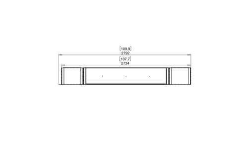 Ecosmart Fire Flex 104RC.BX2 Right Corner Fireplace Insert - Black Finish / Stainless Steel Burner - ESF.FX.104RC.BX2
