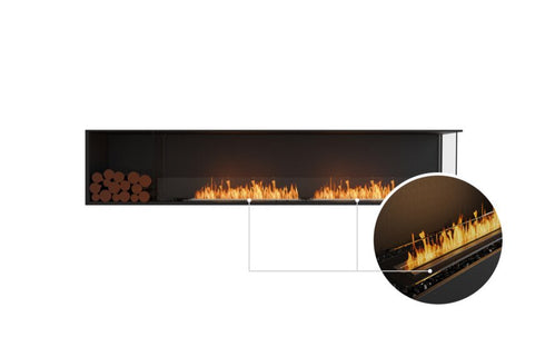 Ecosmart Fire Flex 104RC.BXL Right Corner Fireplace Insert - Black Finish / Black Burner - ESF.FX.104RC.BXL.B