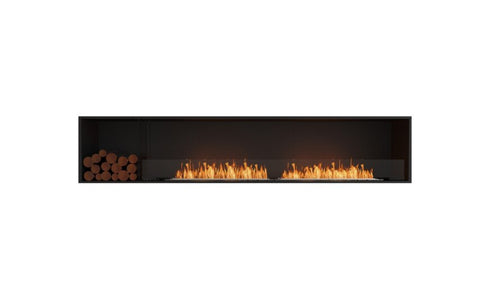 Ecosmart Fire Flex 104SS.BXL Single Sided Fireplace Insert - Black Finish / Stainless Steel Burner - ESF.FX.104SS.BXL