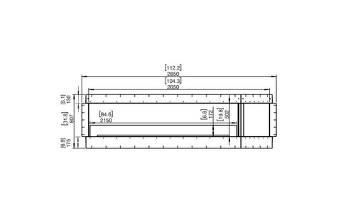 Ecosmart Fire Flex 104SS.BXR Single Sided Fireplace Insert - Black Finish / Black Burner - ESF.FX.104SS.BXR.B