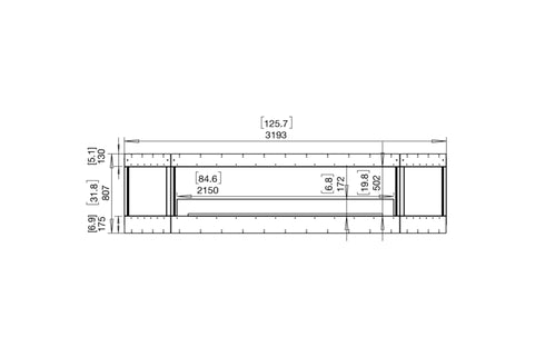 Ecosmart Fire Flex 122BY.BX2 Bay Fireplace Insert - Black Finish / Black Burner - ESF.FX.122BY.BX2.B