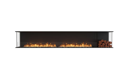 Ecosmart Fire Flex 122BY.BXR Bay Fireplace Insert - Black Finish / Stainless Steel Burner - ESF.FX.122BY.BXR
