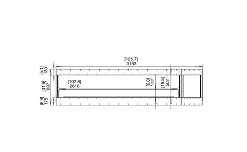 Ecosmart Fire Flex 122BY.BXR Bay Fireplace Insert - Black Finish / Stainless Steel Burner - ESF.FX.122BY.BXR