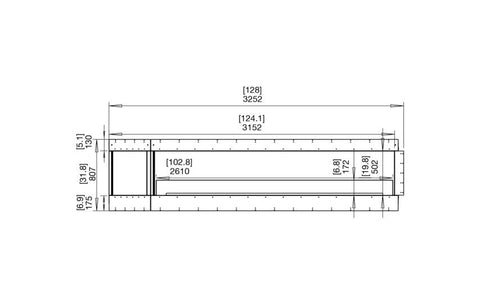 Ecosmart Fire Flex 122LC.BXL Left Corner Fireplace Insert - Black Finish / Stainless Steel Burner - ESF.FX.122LC.BXL