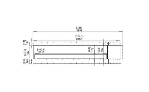 Ecosmart Fire Flex 122PN.BXR Peninsula Fireplace Insert - Black Finish / Stainless Steel Burner - ESF.FX.122PN.BXR