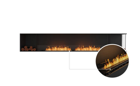 Ecosmart Fire Flex 122RC.BX2 Right Corner Fireplace Insert - Black Finish / Black Burner - ESF.FX.122RC.BX2.B