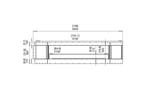 Ecosmart Fire Flex 122RC.BX2 Right Corner Fireplace Insert - Black Finish / Stainless Steel Burner - ESF.FX.122RC.BX2