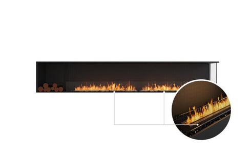 Ecosmart Fire Flex 122RC.BXL Right Corner Fireplace Insert - Black Finish / Black Burner - ESF.FX.122RC.BXL.B