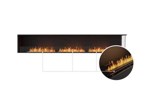Ecosmart Fire Flex 122RC Right Corner Fireplace Insert - Black Finish / Black Burner - ESF.FX.122RC.B