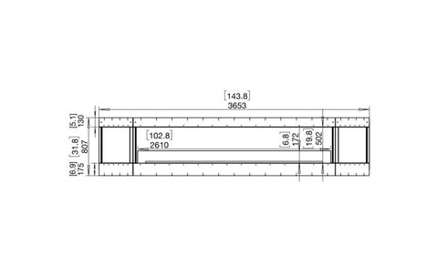 Ecosmart Fire Flex 140BY.BX2 Bay Fireplace Insert - Black Finish / Black Burner - ESF.FX.140BY.BX2.B