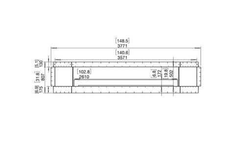 Ecosmart Fire Flex 140DB.BX2 Double Sided Fireplace Insert - Black Finish / Black Burner - ESF.FX.140DB.BX2.B