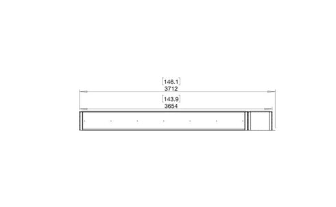 Ecosmart Fire Flex 140LC.BXR Left Corner Fireplace Insert - Black Finish / Stainless Steel Burner - ESF.FX.140LC.BXR