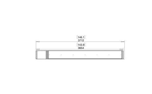 Ecosmart Fire Flex 140PN.BXL Peninsula Fireplace Insert - Black Finish / Stainless Steel Burner - ESF.FX.140PN.BXL