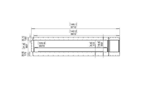 Ecosmart Fire Flex 140RC.BXR Right Corner Fireplace Insert - Black Finish / Stainless Steel Burner - ESF.FX.140RC.BXR