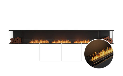 Ecosmart Fire Flex 158BY.BX2 Bay Fireplace Insert - Black Finish / Black Burner - ESF.FX.158BY.BX2.B