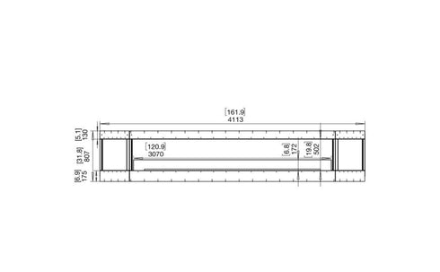 Ecosmart Fire Flex 158BY.BX2 Bay Fireplace Insert - Black Finish / Black Burner - ESF.FX.158BY.BX2.B