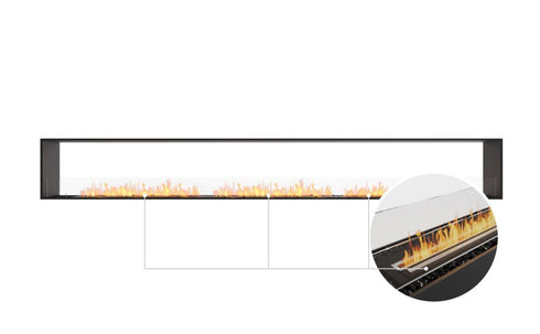 Ecosmart Fire Flex 158DB Double Sided Fireplace Insert - Black Finish / Black Burner - ESF.FX.158DB.B