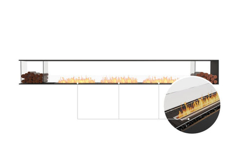 Ecosmart Fire Flex 158PN.BX2 Peninsula Fireplace Insert - Black Finish / Black Burner - ESF.FX.158PN.BX2.B