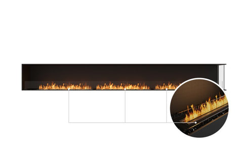 Ecosmart Fire Flex 158RC Right Corner Fireplace Insert - Black Finish / Black Burner - ESF.FX.158RC.B