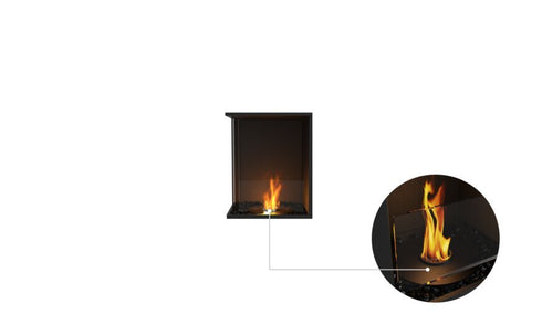 Ecosmart Fire Flex 18LC Left Corner Fireplace Insert - Black Finish / Black Burner - ESF.FX.18LC.B