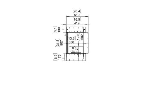 Ecosmart Fire Flex 18LC Left Corner Fireplace Insert - Black Finish / Stainless Steel Burner - ESF.FX.18LC