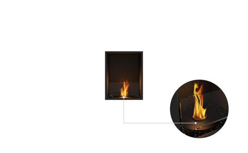 Ecosmart Fire Flex 18SS Single Sided Fireplace Insert - Black Finish / Black Burner - ESF.FX.18SS.B