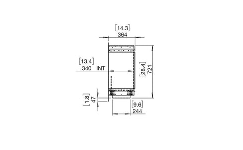 Ecosmart Fire Flex 18SS Single Sided Fireplace Insert - Black Finish / Stainless Steel Burner - ESF.FX.18SS