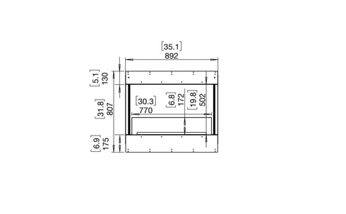 Ecosmart Fire Flex 32BY Bay Fireplace Insert - Black Finish / Stainless Steel Burner - ESF.FX.32BY