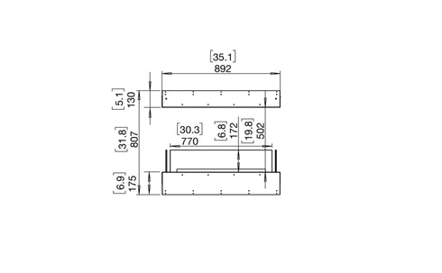 Ecosmart Fire Flex 32IL Island Fireplace Insert - Black Finish / Black Burner - ESF.FX.32IL.B