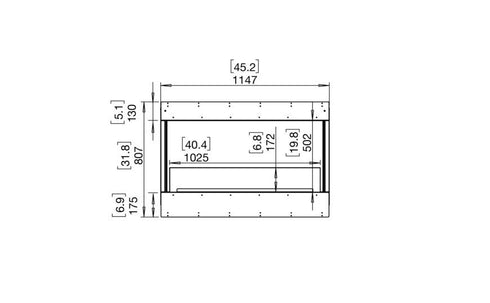 Ecosmart Fire Flex 42BY Bay Fireplace Insert - Black Finish / Black Burner - ESF.FX.42BY.B