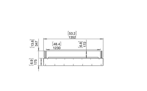 Ecosmart Fire Flex 50BN Bench Fireplace Insert - Black Finish / Stainless Steel Burner - ESF.FX.50BN