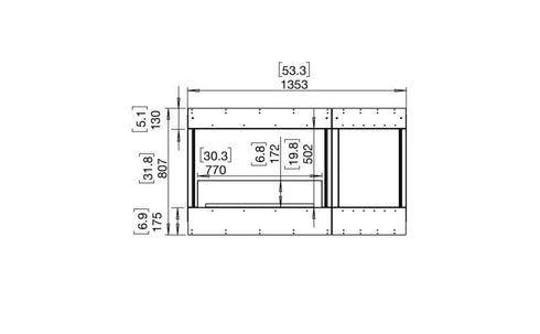 Ecosmart Fire Flex 50BY.BXR Bay Fireplace Insert - Black Finish / Stainless Steel Burner - ESF.FX.50BY.BXR