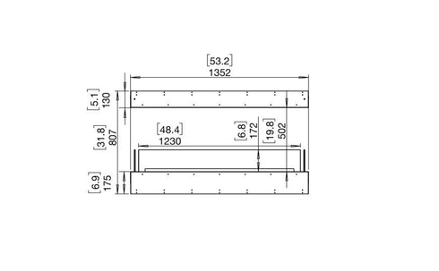Ecosmart Fire Flex 50IL Island Fireplace Insert - Black Finish / Stainless Steel Burner - ESF.FX.50IL