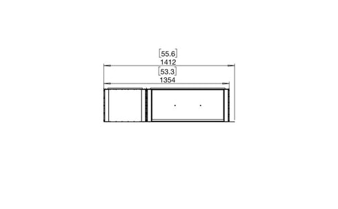 Ecosmart Fire Flex 50LC.BXL Left Corner Fireplace Insert - Black Finish / Stainless Steel Burner - ESF.FX.50LC.BXL