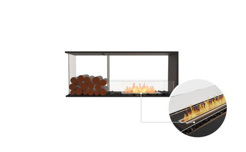 Ecosmart Fire Flex 50PN.BXL Peninsula Fireplace Insert - Black Finish / Black Burner - ESF.FX.50PN.BXL.B