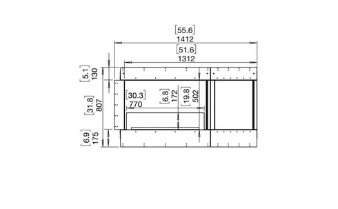 Ecosmart Fire Flex 50RC.BXR Right Corner Fireplace Insert - Black Finish / Black Burner - ESF.FX.50RC.BXR.B