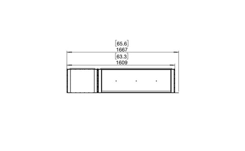 Ecosmart Fire Flex 60LC.BXL Left Corner Fireplace Insert - Black Finish / Stainless Steel Burner - ESF.FX.60LC.BXL